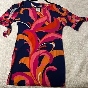 NWT Trina Trina Turk Cold shoulder Boatneck Shift Dress